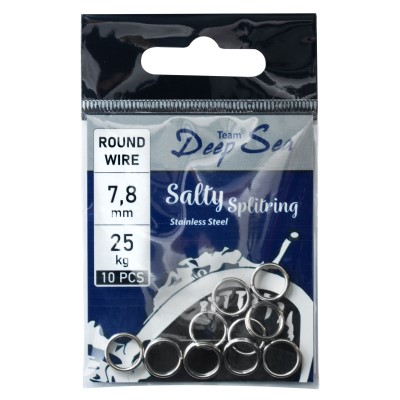 Team Deep Sea Salty Splitring Stainless Steel Sprengring Round - 7,8mm - 25kg - 10Stück