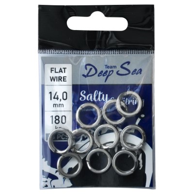 Team Deep Sea Salty Splitring Stainless Steel Sprengring Flat - 14mm - 180kg - 10Stück