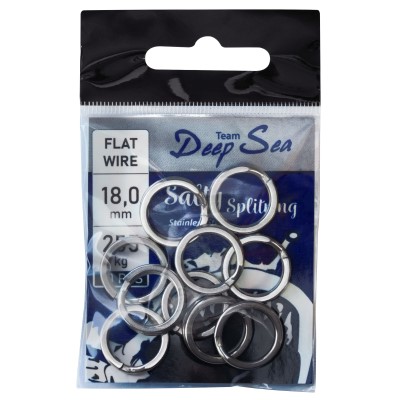 Team Deep Sea Salty Splitring Stainless Steel, Flat - 18mm - 255kg - 10Stück