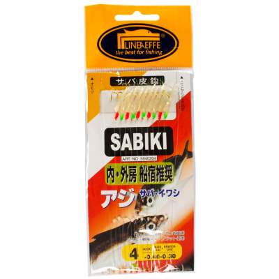 Lineaeffe Sabiki Rainbow Fish Haut Heringsvorfach mit 10 Haken Gr. 4 280cm - 0,40mm - Gr.4