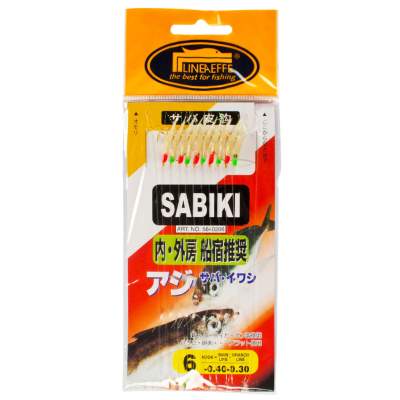 Lineaeffe Sabiki Rainbow Fish Haut Heringsvorfach mit 10 Haken Gr. 6 280cm - 0,40mm - Gr.6