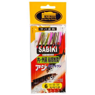 Lineaeffe Sabiki Flasher Heringsvorfach mit 7Haken Gr. 6 205cm - 0,40mm - Gr.6