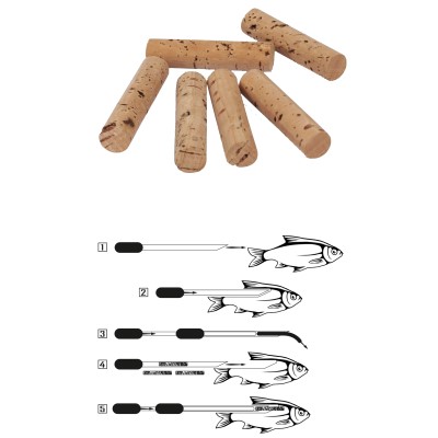 Black Cat Kork-Sticks 11mm - 5cm - 6Stück