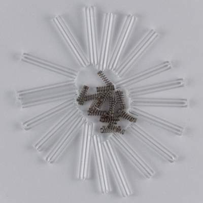 Ignesti Tremarella Glas Rasseln Federn-Set 03 Gr.0,3 - 40Stück - 20 x.Glas + 20 x Federn