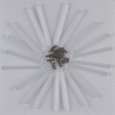 Ignesti Tremarella Glas Rasseln Federn-Set  05 Gr.0,5 - 40Stück - 20 x.Glas + 20 x Federn