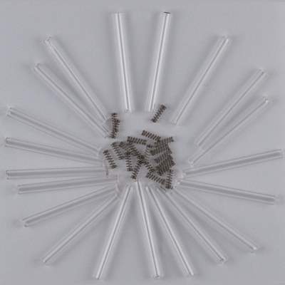 Ignesti Tremarella Glas Rasseln Federn-Set 07 Gr.0,7 - 20Stück - 20 x.Glas + 20 x Federn
