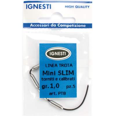 Ignesti Blei auf Silikonschlauch Mini-Slim 10 Ignesti Blei auf Silikonschlauch Mini-Slim, 1,0gr., 5 Stück