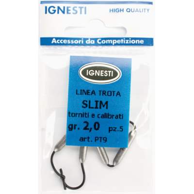 Ignesti Blei auf Silikonschlauch Slim 20, Ignesti Blei auf Silikonschlauch Slim, 2,0gr., 5 Stück