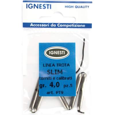 Ignesti Blei auf Silikonschlauch Slim 40, Ignesti Blei auf Silikonschlauch Slim,  4,0gr., 5 Stück