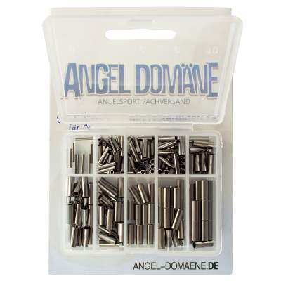 Angel Domäne Quetschhülsen Set 1-1,5-1,8-2-2,5-2,8-3mm 210 Stück,