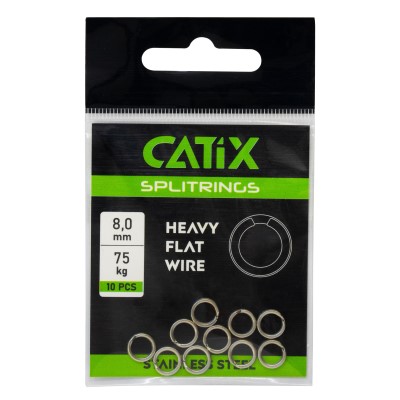 Catix Heavy Flat Wire Splitring Sprengring Round - 8mm - 75kg - 10Stück