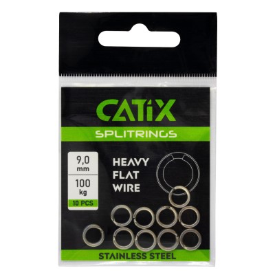 Catix Heavy Flat Wire Splitring Sprengring Round - 9mm - 100kg - 10Stück