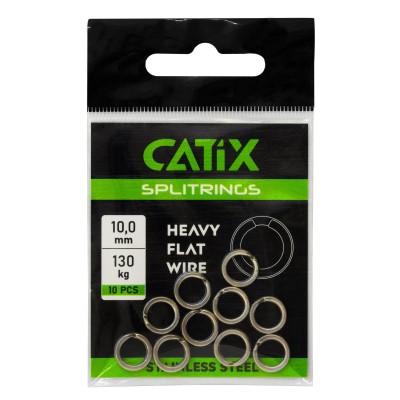 Catix Heavy Flat Wire Splitring, Round - 10mm - 130kg - 10Stück