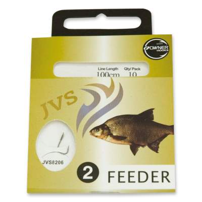 JVS geb. Owner Vorfachhaken Feeder II 10 100cm - black nickel - Gr.10 - 0,16mm - 10Stück