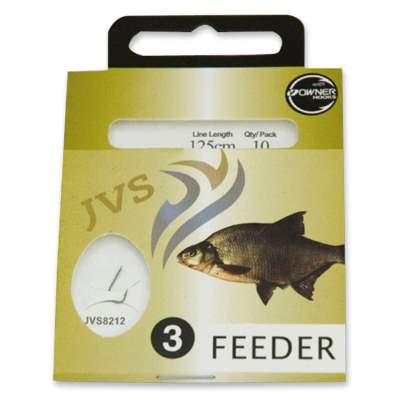 JVS geb. Owner Vorfachhaken Feeder III 12, 125cm - black nickel - Gr.12 - 0,14mm - 10Stück