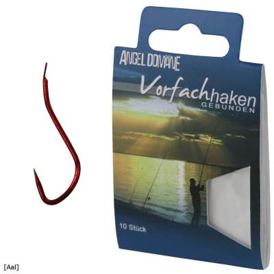 Angel Domäne Gebundene Haken Aal 4 rot - Gr.4 - 10Stück