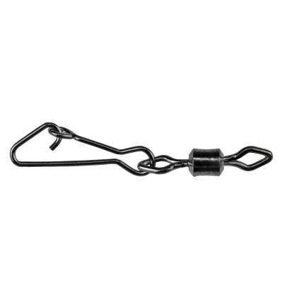 Angel Domäne Hochleistungswirbel mit Karabiner Gr. 2 schwarz - Gr.2 - TK35kg - 10Stück