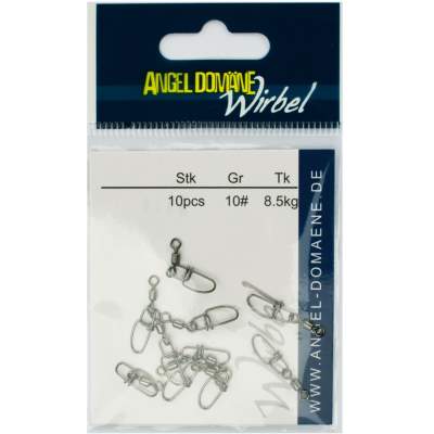 Angel Domäne Power Wirbel mit Cross Lock Snap Snap, Gr. 10 Gr.10 - TK8,5kg - 10Stück