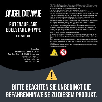 Angel Domäne Rutenauflage Edelstahl V-Type medium - 1Stück