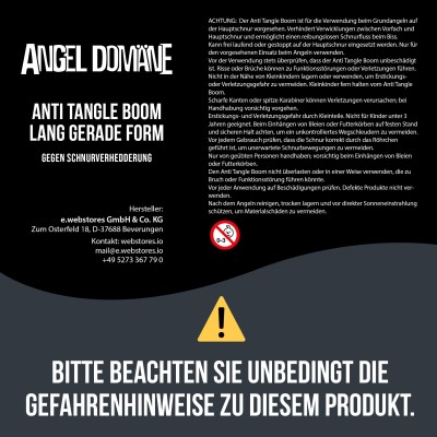 Angel Domäne Anti Tangle Boom lang, gerade Form 30cm - 3 Stück