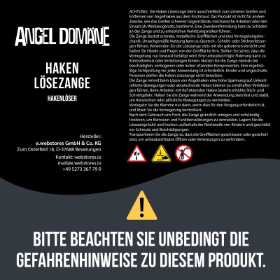 Angel Domäne Haken Lösezange Super Long gerade 23cm