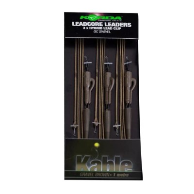 Korda Leadcore Leader, Weed / Silt 3 per pack - 1 m