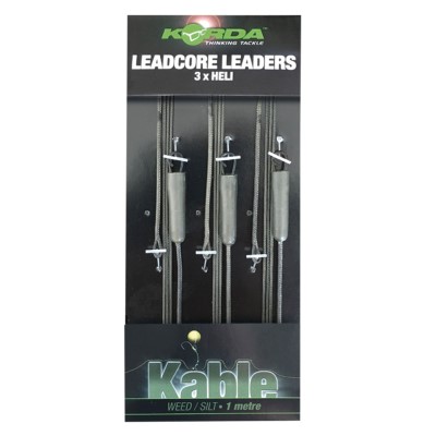 Korda Leadcore Leader, Weed / Silt 3 per pack - 1 m