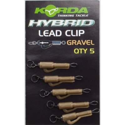 Korda Hybrid Lead Clips G, - Gravel - 5Stück