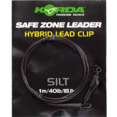Korda Leaders incl. Hybrid Lead Clip SB, - 1m - Silt Brown - TK40lb
