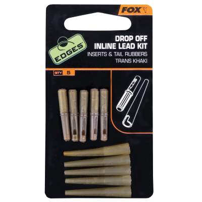 Fox Edges Drop Of Inline Lead Kit Trans Khaki, 5Stück