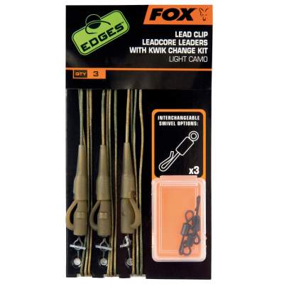 Fox Edges Light Camo Leadcore Leadclip Rigs,