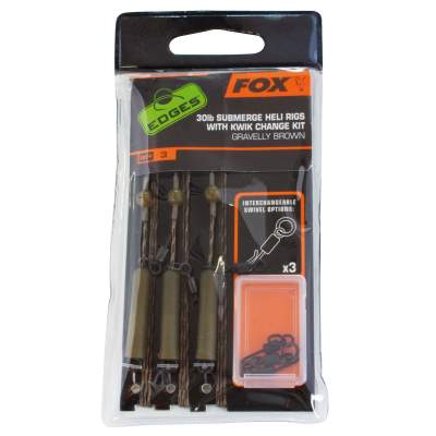 Fox Edges Submerge Heli Rigs with Kwik Change Kit - Gravelly Brown,