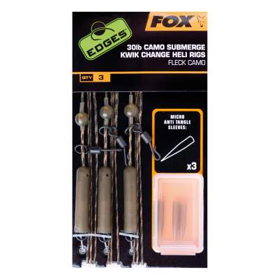 Fox Submerge Heli Rig Kwik Change Camo 30lb Kit x3,