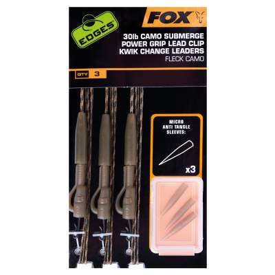 Fox Submerge Power Grip Lead Clip Kwik Change Camo 30lb Kit x3,
