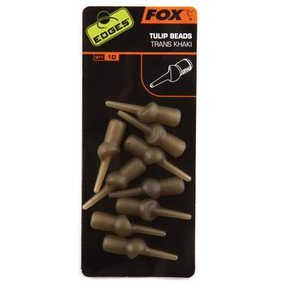 Fox Edges Tulip Bead trans khaki x 10, 10Stück