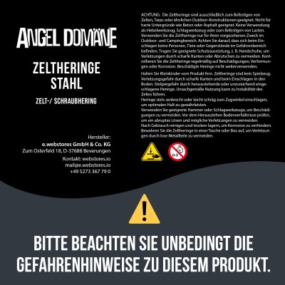 Angel Domäne Zeltheringe Stahl 18cm 10 Stück