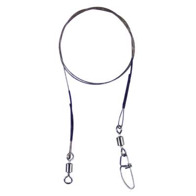 Roy Fishers I-Factor Stahlseide Stahlvorfach 18Kg mit 2 Wirbeln und Karabiner 35cm - TK18kg - 2Stück