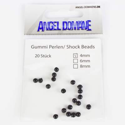 Angel Domäne Gummi Perlen 4mm (Shock Beads), schwarz - 4mm - 20Stück