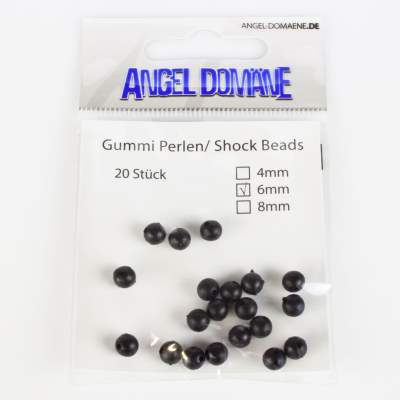 Angel Domäne Gummi Perlen 6mm (Shock Beads), schwarz - 6mm - 20Stück