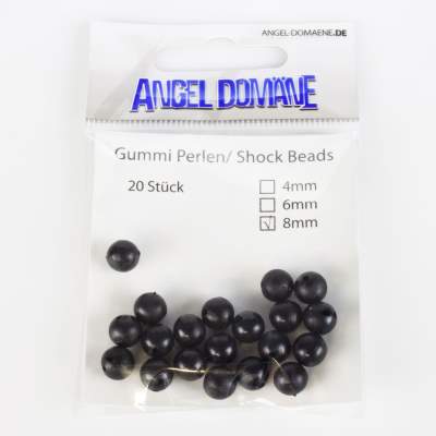 Angel Domäne Gummi Perlen 8mm (Shock Beads), schwarz - 8mm - 20Stück