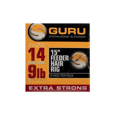 Guru Ready Rigs 15 Feeder Hair Rigs Gr.14 - 38cm - 8 Stück