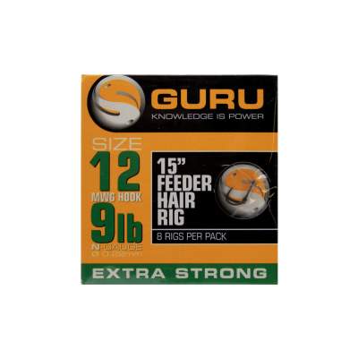 Guru Ready Rigs 15 Feeder Hair Rigs Gr.12 - 38cm - 8 Stück