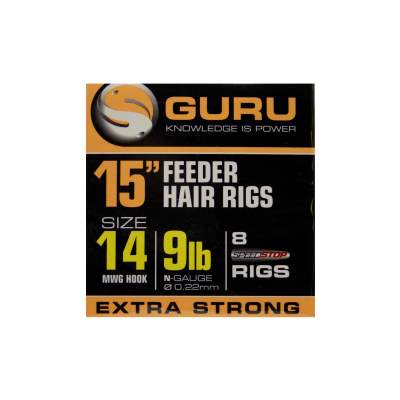 Guru Ready Rigs 15" Method Feeder Rigs Speed Stop Gr. 14 - 38cm - 8 Stück