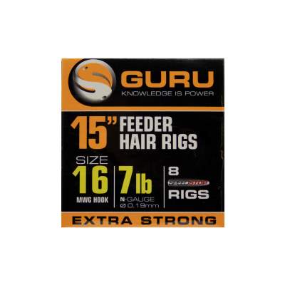 Guru Ready Rigs 15" Method Feeder Rigs Speed Stop Gr. 16 - 38cm - 8 Stück