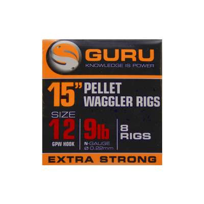 Guru Ready Rigs 15 Pellet Waggler mit Bait Band, Gr. 12 - 38cm - 8 Stück