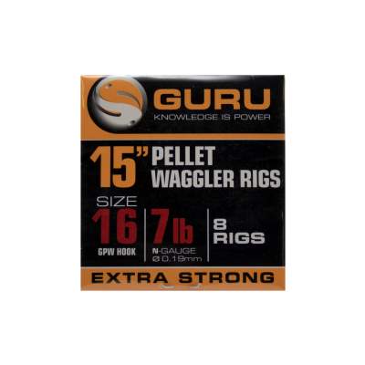 Guru Ready Rigs 15" Pellet Waggler mit Bait Band, Gr. 16 - 38cm - 8 Stück