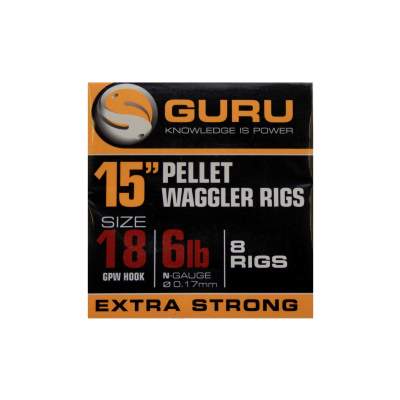 Guru Ready Rigs 15 Pellet Waggler mit Bait Band Gr. 18 - 38cm - 8 Stück