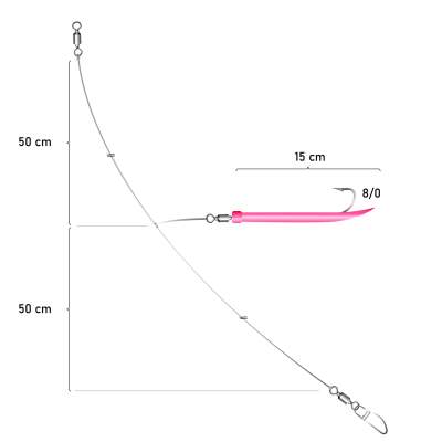 Team Deep Sea Pro Makk Meeresvorfach 8/0 Hot Pink, 100m - Gr.8/0 - hot pink - 1System