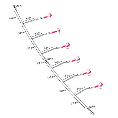 Spro Norway Expedition Rotbarsch Rig 4 Twister, 950cm - Gr.7/0 - 1mm - 1Stück