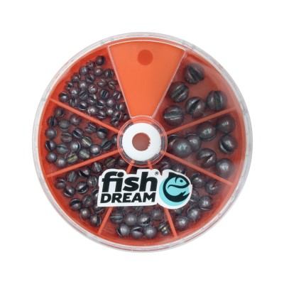 Fishdream Schrotblei Verteiler Box Spalt- Klemmblei 80g